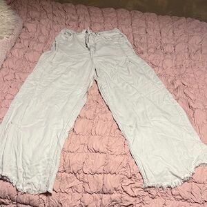 We The Free Light Gray Wide-Leg Pants
